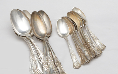 SPOONS, a total of 22 pieces new silver/electroplate.