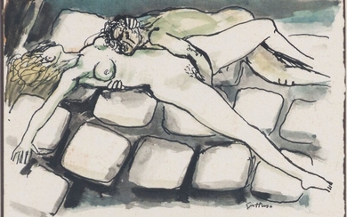 Scena erotica, (anni '70), RENATO GUTTUSO © (Bagheria, 1912 - Roma, 1987)