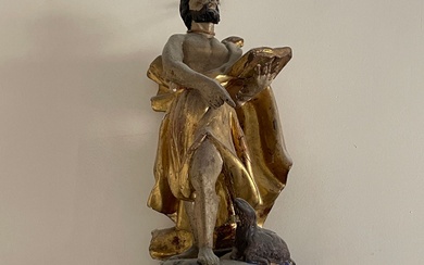Sculpture en bois polychrome et or Saint... - Lot 364 - Villanfray Pommery