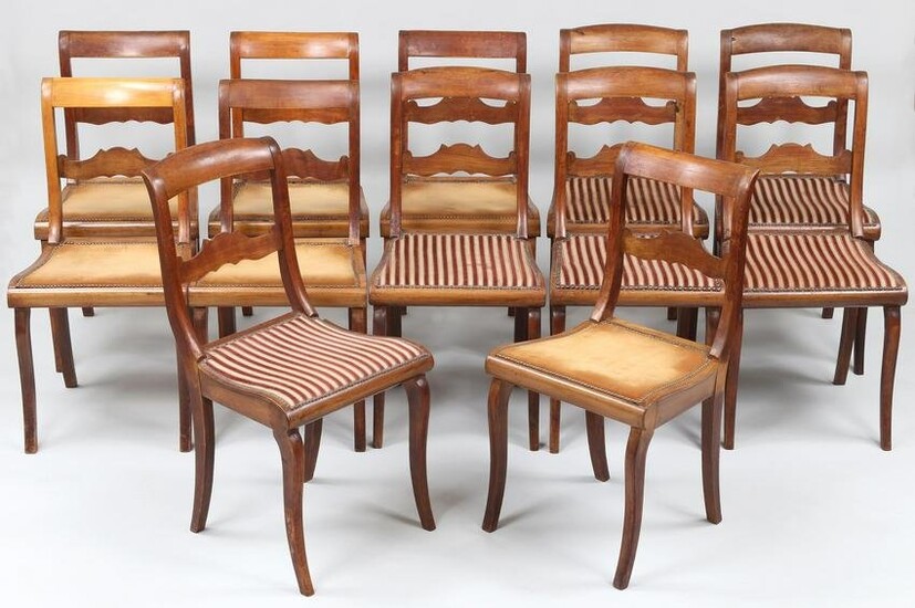 Set of (12) 19C dining chairs