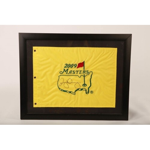 Signed by Rory Mcilroy. Yellow golf flag from the 2009 Maste...