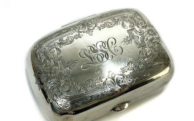 Simpson, Hall, and Miller Sterling Silver Soap Box, 1897. Foliate Scrolls