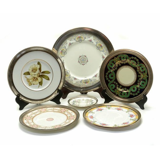 Six Continental Porcelain Decorative Plates with
