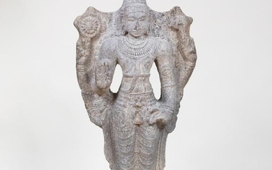 South Indian Carved Granite Vishnu