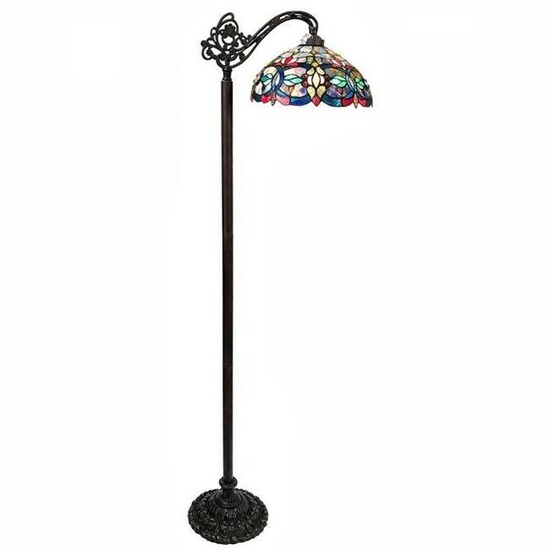 Stained Art Glass Reading Floor Lamp