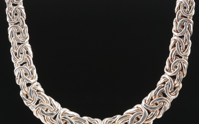 Sterling Graduated Byzantine Chain Necklace