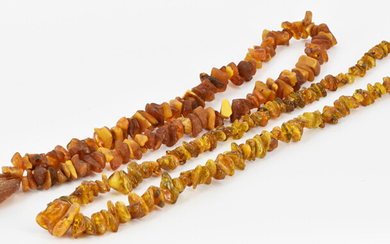 TWO AMBER NECKLACES