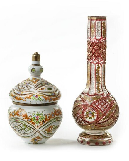 TWO BOHEMIAN GLASS VESSELS FOR THE ISLAMIC MARKET