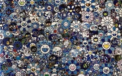 Takashi Murakami “Skulls & Flowers Blue”
