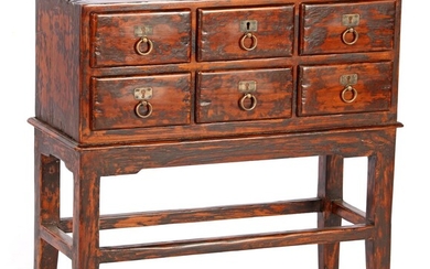(-), Teak 6-drawer cabinet 63 cm high, 63...