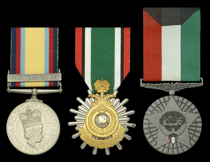 The First Gulf War medal awarded to ITN Cameraman Nigel Thomson, O.B.E.,...