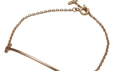 Tiffany TIFFANY&Co. Bracelet Ladies 750PG T Smile Pink Gold Polished