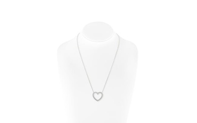 Tiffany & Co. 1.00 Carat Diamond Open Heart Pendant Necklace
