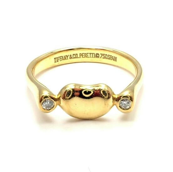 Tiffany & Co 18k Yellow Gold Diamond Peretti Bean Ring