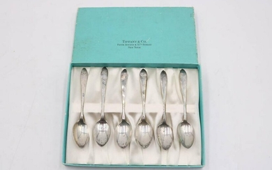 Tiffany & Co. Boxed Set Six Sterling Silver Spoons
