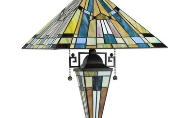 Tiffany-style Mission Stained Glass Table Lamp