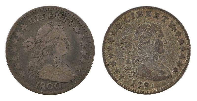 Two Early U.S. Silver Half Dimes