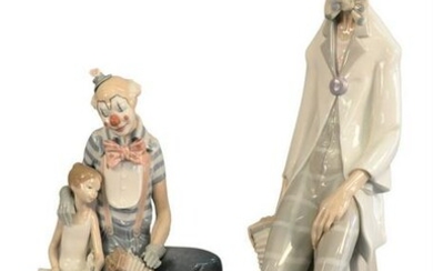Two Large Lladro Figures, to include a clown with an