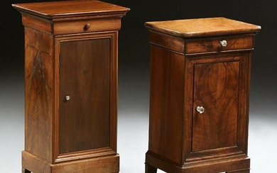 Two Louis Philippe Carved Walnut Nightstands, c. 1860