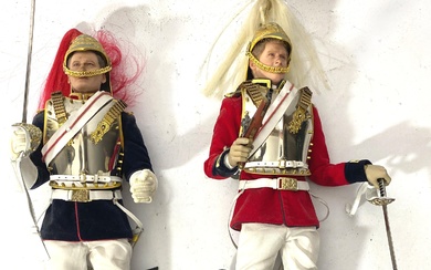 Two Napoleonic Infantry Action Figures including Silver & Gilt Armour