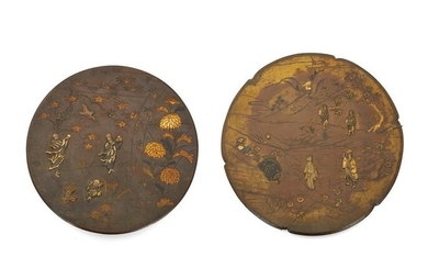 Two bronze and mixed-metal Japanese chargers