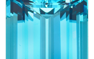 Unmounted Aquamarine Aquamarine: Emerald-cut weighing 45.07 carats Dimensions: 23.11...