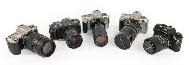 Various Cameras Pentax Super A, Pentax P30T, 2xNikon F55...