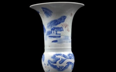 Vase rouleau en porcelaine de Chine à décor... - Lot 64 - MJV Soudant