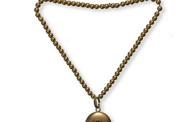 Victorian Necklace with 14K Gold and Diamond Locket