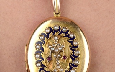Victorian gold, gem & enamel locket