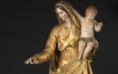 Vierge à l'Enfant en bois sculpté en ronde-bosse,... - Lot 64 - Oger - Blanchet