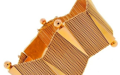 Vintage 18k Yellow Gold Retro Bracelet
