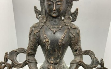 Vintage Antique Asian Bronze Metal Buddha