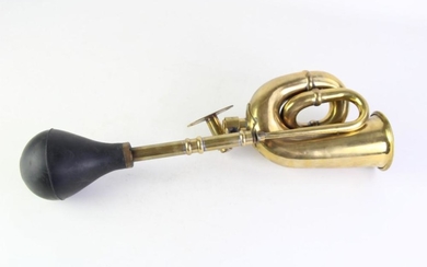 Vintage Brass Rama Bulb Air Horn, L49cm