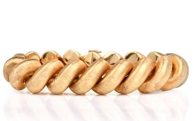 Vintage Buccellati 18K Gold Satin Torsade Wide Bracelet