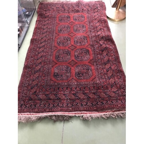 Vintage Hand Made Persian Red Carpet (185 x 107cm)
