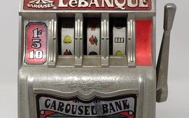 Vintage LeBanque Carousel Slot Machine Bank