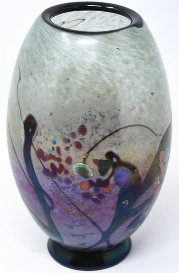 Vintage Signed & Dated 1985 Art Glass Vase