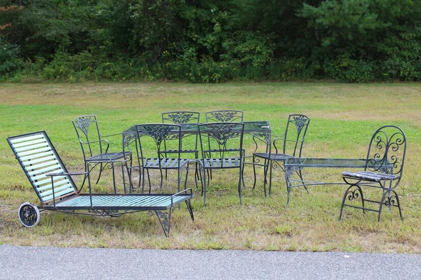 Vintage Wrought Iron Outdoor Dining Group