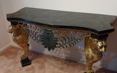 Vintage iron Console Marble Table