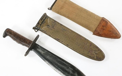 WWI US ARMY M1910 BOLO KNIFE WITH 2 SCABBARDS
