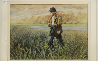 Watercolor, Hunting in the Grass