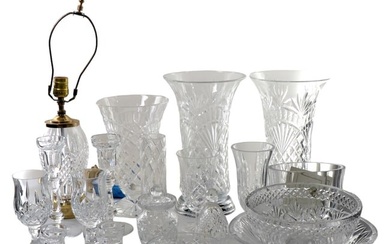 Waterford Crystal Bowls Vases & Hurricane Lamp LOT