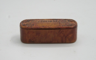 Wooden snuff box with Western Wall engraving