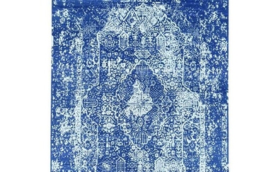 Wool and Silk Hand-Knotted Broken Persian Design