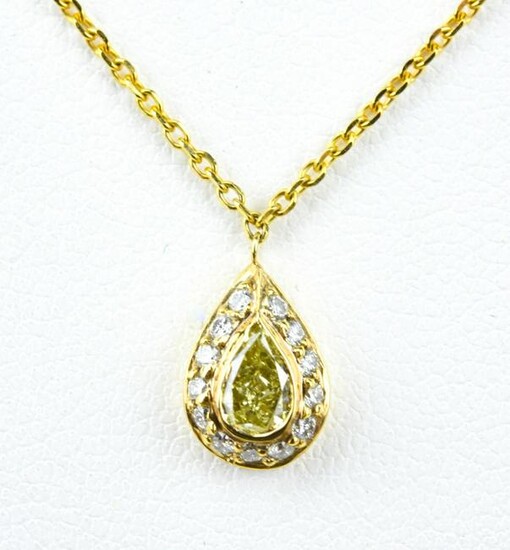 Yellow 14k Gold & Yellow Diamond Pendant Necklace