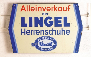 enamel billboard, German, around 1930-35, Alleinverkauf the Lingel...