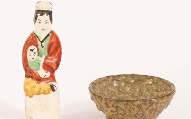 iGavel Auctions: Chinese Cizhou Figure of Mother and Child and a Chinese Tea bowl FR3SHLM