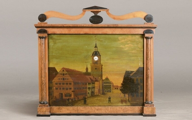 picture clock, Southern Germany around 1830/40, Biedermeier,...