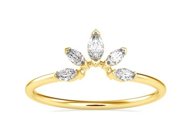 0.21 Carat Diamond 14K Yellow Gold Ring